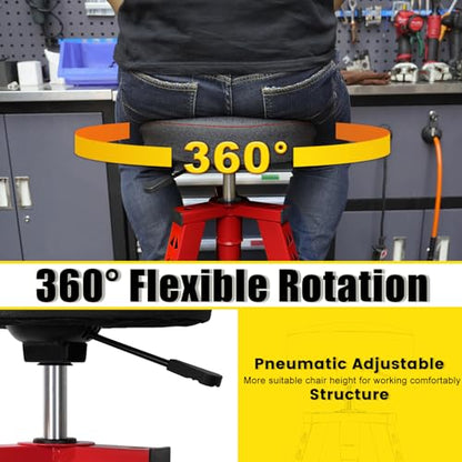 Adjustable Tall Shop Stool (Red/30.7-33.07 Inch)
