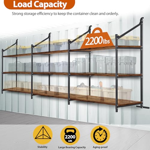 Shipping Container Shelving Storage Bracket 4Pcs Heavy Duty Cargo Shipping Container Shelf Shelving Brackets Universal (4 Pieces)