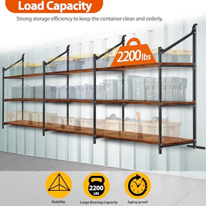 Shipping Container Shelving Storage Bracket 4Pcs Heavy Duty Cargo Shipping Container Shelf Shelving Brackets Universal (4 Pieces)
