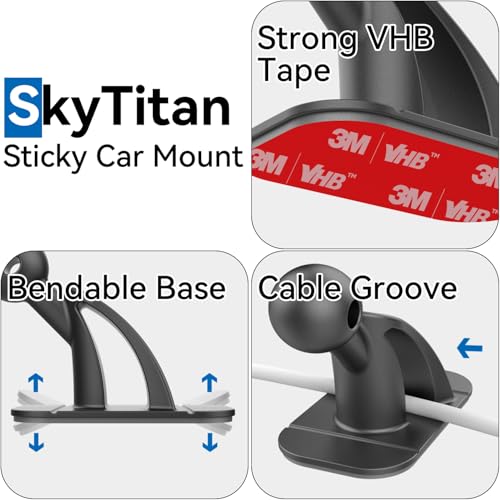 3 Pack Sticky 17mm Ball Mount for Car Mount Adhesive Replacement Magnetic Phone Holder MagSafe Mounting Base Dashboard Sticker 3M VHB Tape (3 Pack)