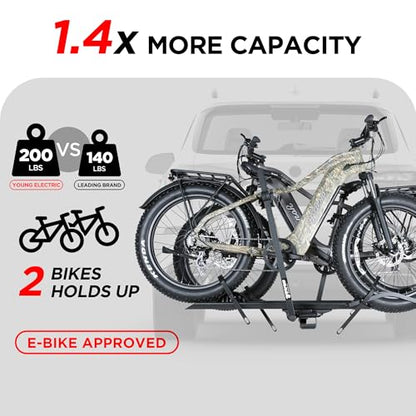 200LBS EZ FOLD Aluminum 2 (200LBS 2-EBIKE RACK WITH RAMP)