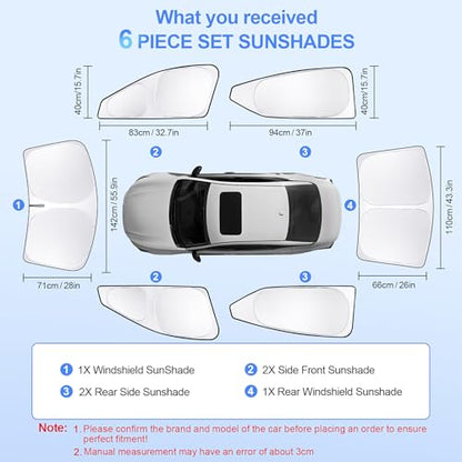 6pcs Car Window Shades for Nissan Altima 2019 (for Altima2019-2025)