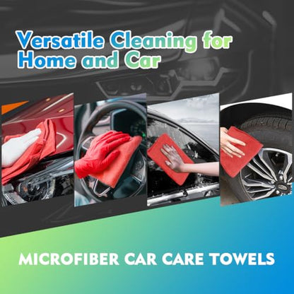 Red Microfiber Cleaning Cloth 12 Pack (Red / 12.5 x 12.5 Inch)