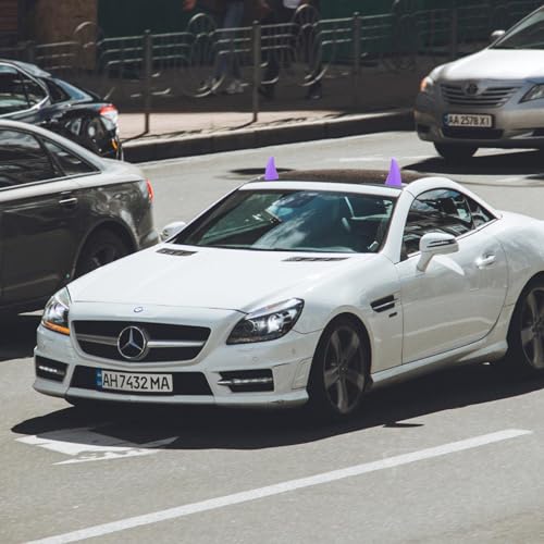 Car Roof Decoration 3D Devil Horn Stickers (Fashion Purple)