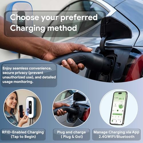 Level 2 EV Charger 50Amp J1772 (NEMA14-50 Plug or Hardwired)