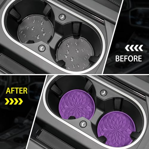 Car Coasters for Cup Holders [4 Pack] (4pack-deep Purple)
