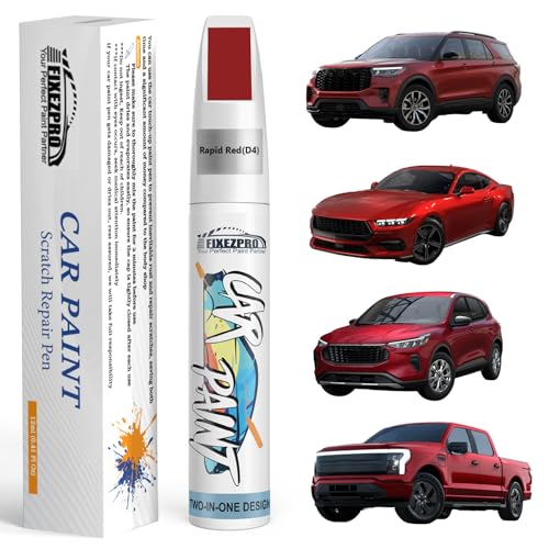 Rapid Red(D4) Touch Up Paint for Ford (For ford / Rapid Red(D4) for Econoline/Edge/Escape/Expedition/Explorer/F-Series/Fusion/Mustang/Ranger/Transit Connect/Transit/Bronco/Maverick/Bronco Sport/Maverick Pickup)