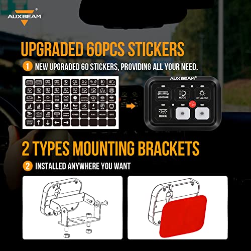 6 Gang Switch Panel BC60 Universal Circuit Control Relay System Automatic Dimmable LED Switch Pod Touch Control Panel Switch Box for Car Truck Pickup Boat UTV SUV (6 Gang / Blue (Without APP))