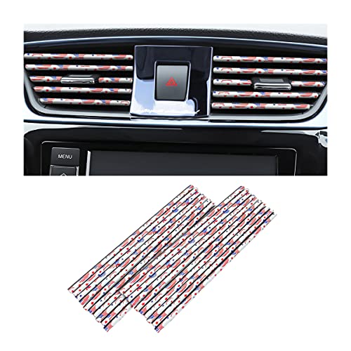 20PCS Waterproof Bendable Car Air Vent Trim Strips (Flag)