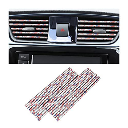 20PCS Waterproof Bendable Car Air Vent Trim Strips (Flag)