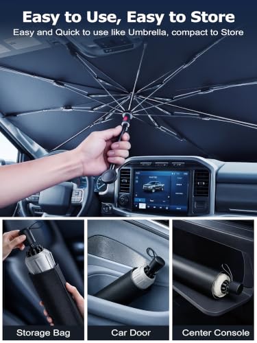 Umbrella Windshield Sun Shade for Truck (Large(61"L x 33"W))