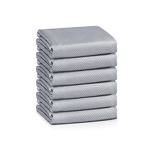Streak Free Lint Free Microfiber Window Cleaning Cloth (Gray 6p)
