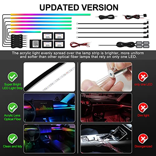 Dreamcolor Acrylic Interior Car LED Strip Light with Wireless APP (Dreamcolor Kit - 14 in 1)