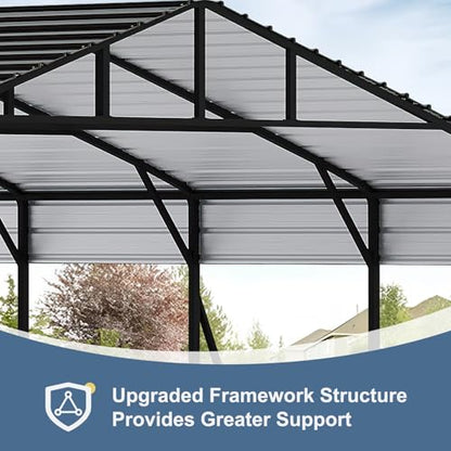 20x20 FT Metal Carport (Gray / 20x20FT)