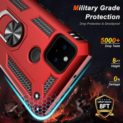 for Google Pixel 5A Case with Screen Protector (Red / Google Pixel 5A)
