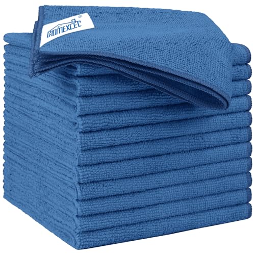 Lake Green Microfiber Cleaning Cloth 12 Pack 12.5 x 12.5 inch Microfiber Towels for Cars Ultra Absorbent Car Washing Cloth Lint Free Streak Free Cleaning Rags for Car (Lake Green / 12.5 x 12.5 Inch)