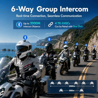 Motorcycle Helmet Intercom (TK-X4SC Single Pack)