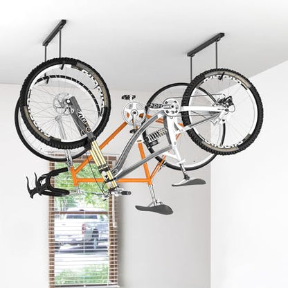 Ceiling Mounted Bike Rack for Garage (Ceiling rack for 2 bikes)