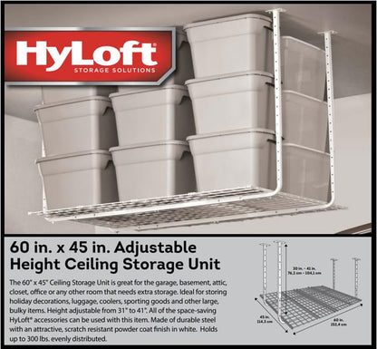 Ceiling Mounted Adjustable Shelf in White (White / 60 X 45)