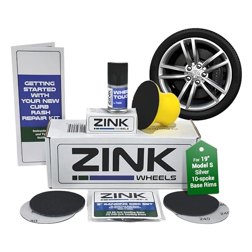 Premium Tesla Wheel Curb Rash Repair Kit for Model S 19 (Tesla Model S / 19" Silver Base)