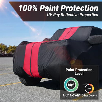 Car Cover Waterproof All Weather for 1946 (76. Sedan Delivery 1946-1960 / Black / Red (Stripe))