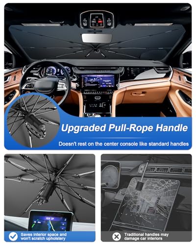 for 2026 2027 Jeep Grand Cherokee Car Windshield Sun Shade Umbrella for 2026 2027 Jeep Grand Cherokee Accessories Window Sunshade Easy Fold Reflective Heat & UV Protection Sun Visor Blocker (2026 Grand Cherokee)