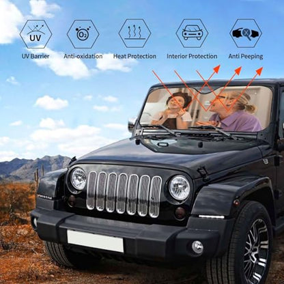 Custom Car Windshield Sun Shade Cover Personalized Car Sun Shade Windshield Front Window Sun Visor UV Ray Protector Sunshade with Photo Text for Sedans SUV Trucks Customized Car Sunshade (custom-2)