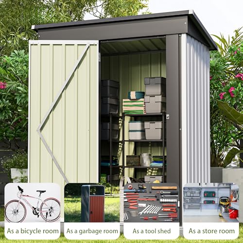 5x3 FT Outdoor Storage Shed (White / 5x3 FT)