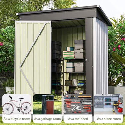 5x3 FT Outdoor Storage Shed (White / 5x3 FT)