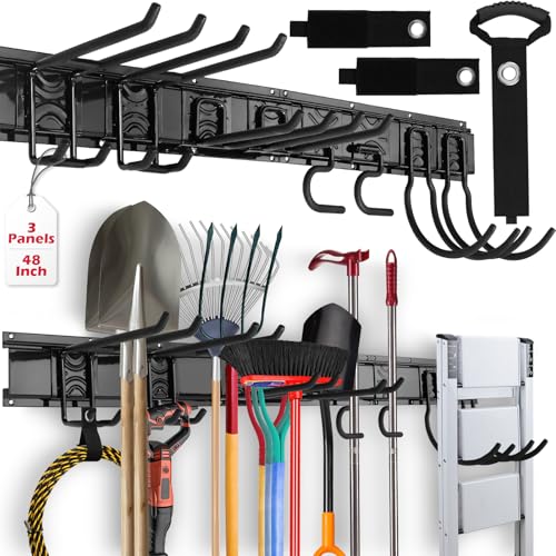 48" Heavy Duty Garage Wall Organizer (48" Garage Wall Organizer (3 Panels, 8 Hooks, 3 Straps))