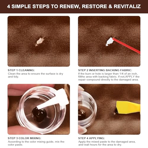 Brown Leather & Vinyl Repair Kit for Furniture (Brown)