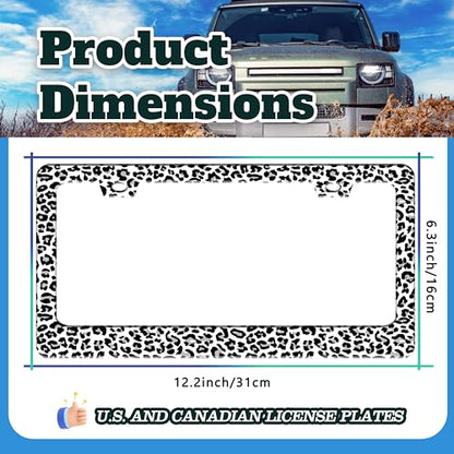 Leopard Print License Plate Frame Skin Texture Pattern License Plate Holder (Leopard Print)