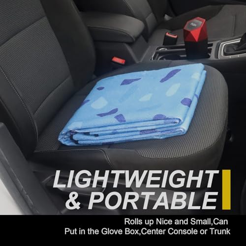 Back Seat Cover for Car Trucks Van SUV Jeep (Rear Bench Seat Towel / Blue Marbling)