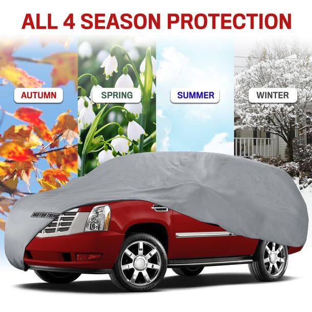 4-Layer 4-Season Auto (Waterproof Outdoor UV Protection for Heavy Duty Use Full Car Cover for Vans, Suvs, Crossovers up to 225") (225" (L) x 80" (W) x 63"(H))
