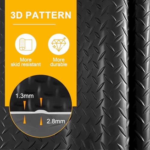 7.5x25 FT Garage Floor Mat (Black / 7.5x25 FT)