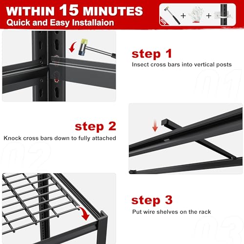 3500LBS Garage Shelving (6-Tier,55" W x 26" D x 84" H)