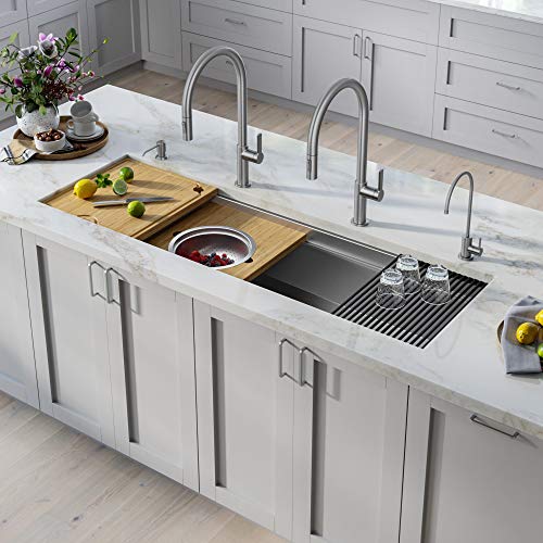 Stainless Steel 57 in Undermount Kitchen Sink KWU210 (Stainless Steel / 57 inch / Sink)