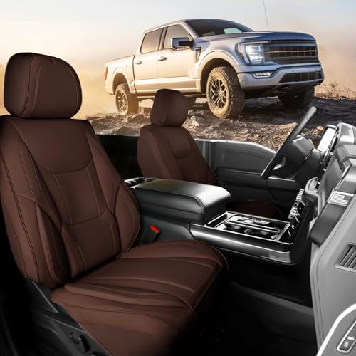 Premium Custom Fit Truck Car Seat Covers Front Seats Waterproof (A14 (See Vehicle Size Chart) / Front - Dark Brown)