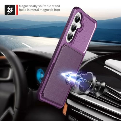 For Samsung Galaxy S26 Card Holder Case (Purple / Galaxy S26)