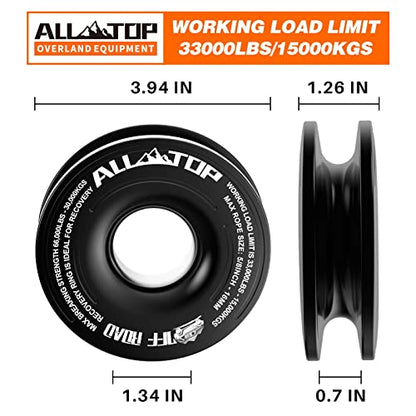 Recovery Ring 66000 LBS Winch Snatch Towing Ring (Black Recovery Ring)