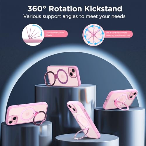 Magnetic Case for iPhone 15 with Stand (6.1" (for iPhone 15) / Pink)