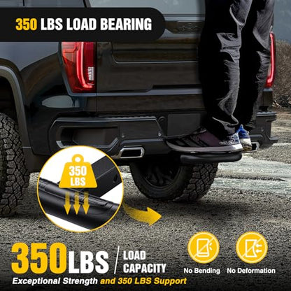 Tow Hitch Step Bar 2" Receiver Bumper Guard for Pickup Truck SUV (Tow Hitch Step w/ 5/8 “ Pin Clip)