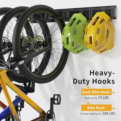 Bike Storage Rack 48Inch for 6 Bikes + 5 Helmets (V2 48inch|6 Bikes & 5 Helmet)