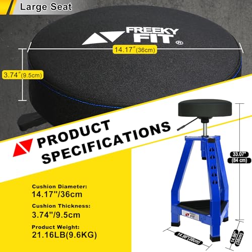 Adjustable Tall Shop Stool (Blue/30.7-33.07 Inch)