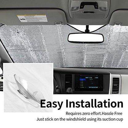 Car Windshield Sun Shade (Eyelashes / Expanded: 140 × 76 cm, Folded: 33 × 11 cm)