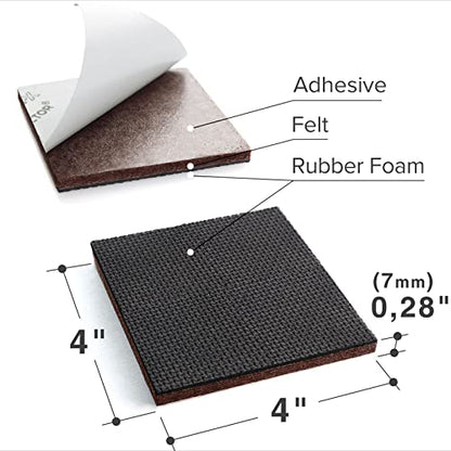 Non Slip Furniture Pads (8 Square 4")