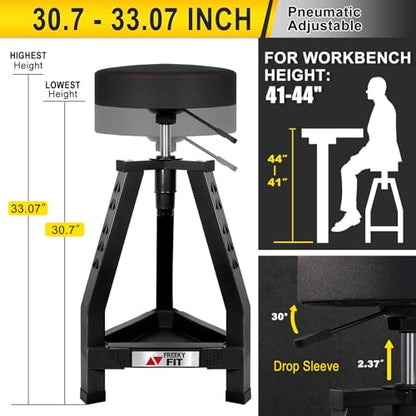 Adjustable Tall Shop Stool (Black/30.7-33.07 Inch)