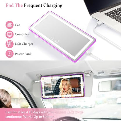 2PCS Car Sun Visor Vanity Mirror (Purple / 2PCS)
