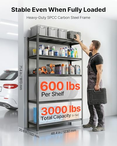 Garage Shelving (20" D x 48" W x 71.4")