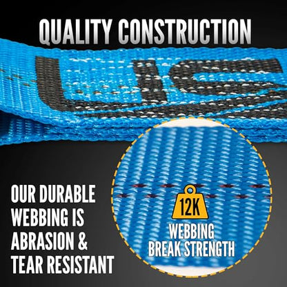 2 Inch Wide x 18 Foot Long Heavy Duty Ratchet Strap with J Hooks